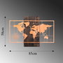 Wallity World Map With Compass - Cobre y Nogal